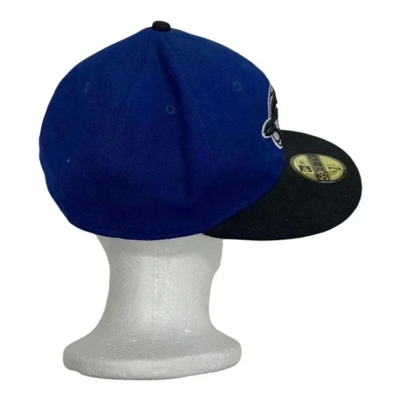New Era Men's 5950 Blue Jays Fitted Baseball Cap Blue 100% Wool Size 7 3/4" - Picture 2 of 10
